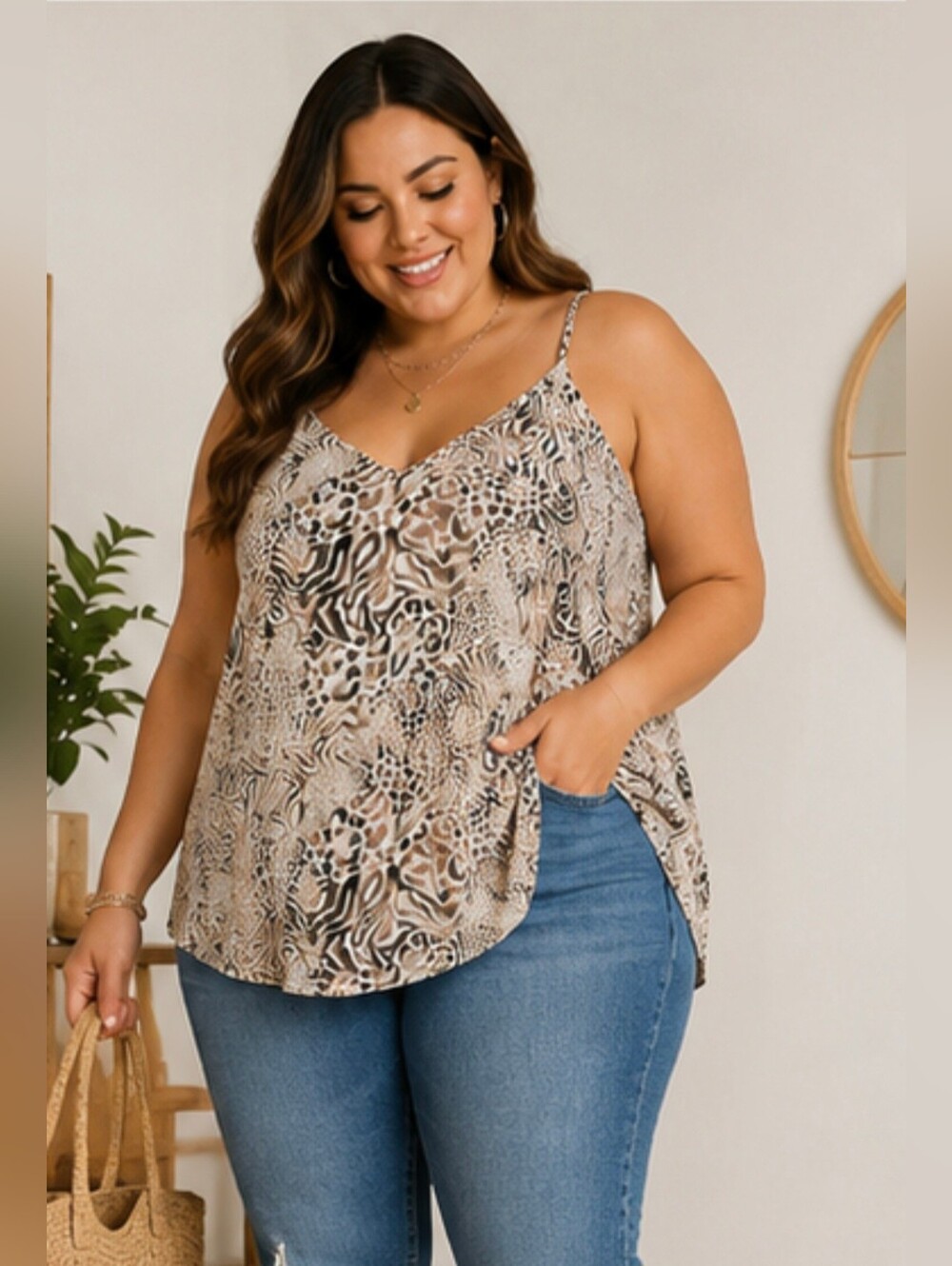 Torrid Sophie Animal Print Flowy Swing Cami Tank – Size 3 (3X)